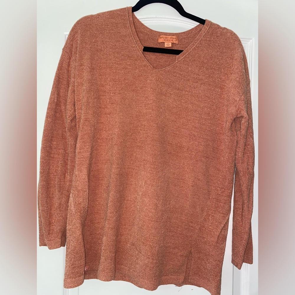 Barefoot Dreams Copper V-Neck Sweater
